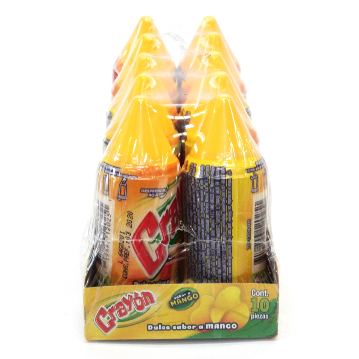Dulce Acidito Crayon Mango Paquete Con 10 Piezas De 28 gr