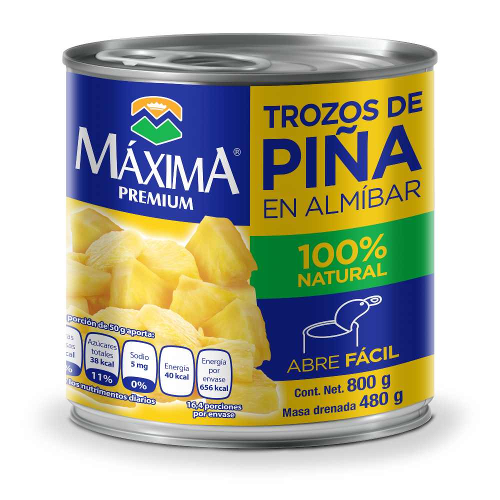 Maxima Premium Piña Trozos Abre Facil 12/800 Gr