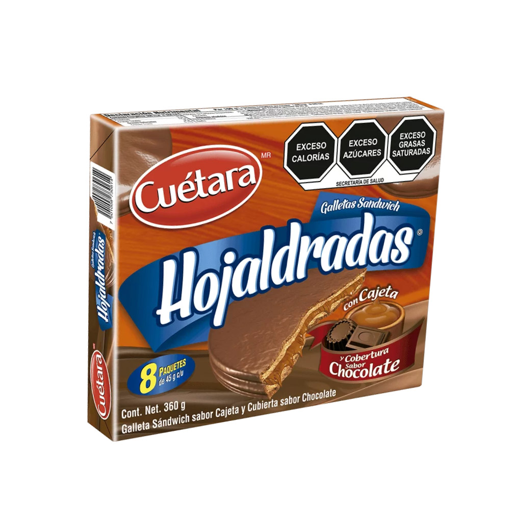 Cuetara Galleta Hojaldrada Cajeta Y Chocolate 12/360 Gr
