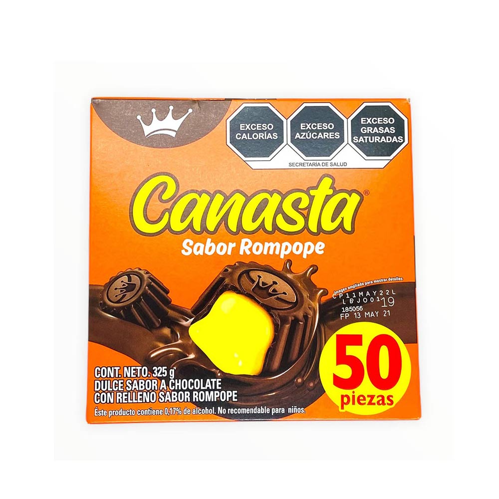 Canasta Choc Relleno Rompope 24/50/6.5 Gr