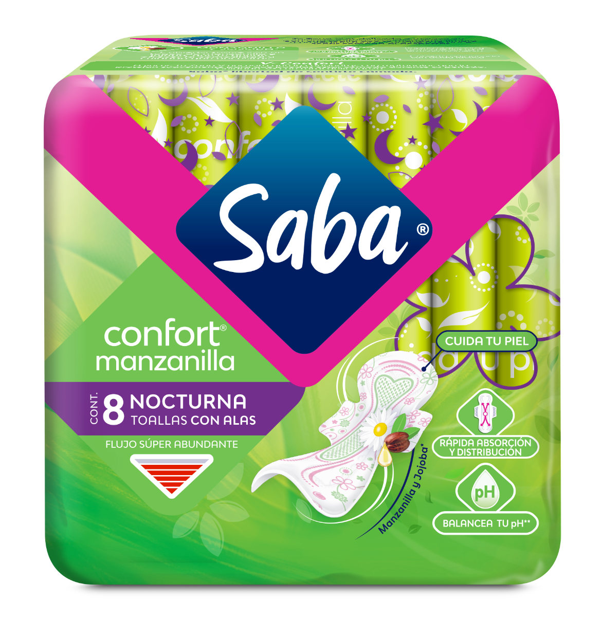Saba Confort Toalla Fem Regular C/Alas 10/10 Pz